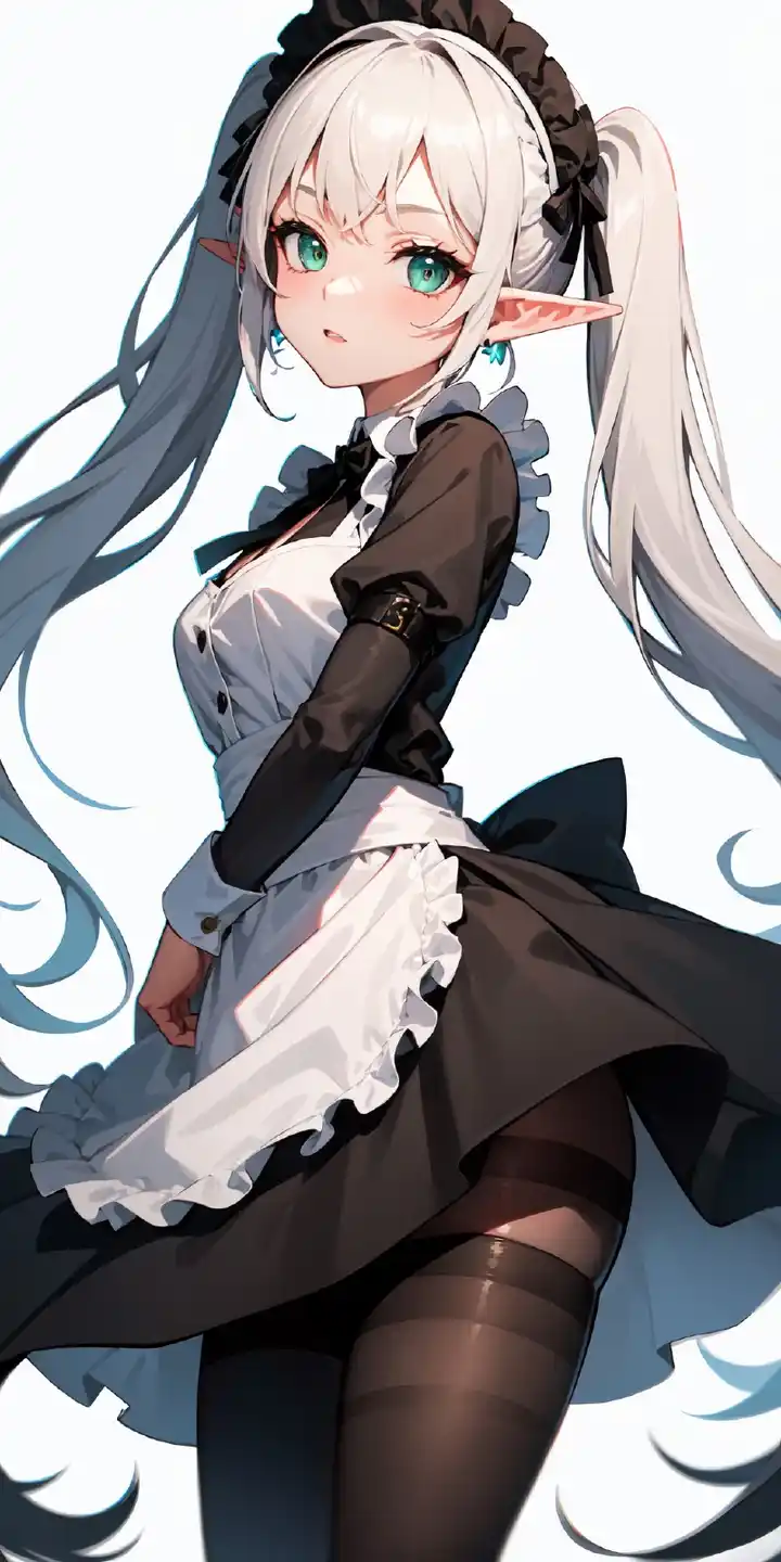 MeinaMix sample: fantasy elf maid character with twin tails (author gallery)